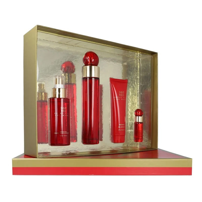 Set Perry Ellis 360 Red Women EDP (W) / 4 Piezas